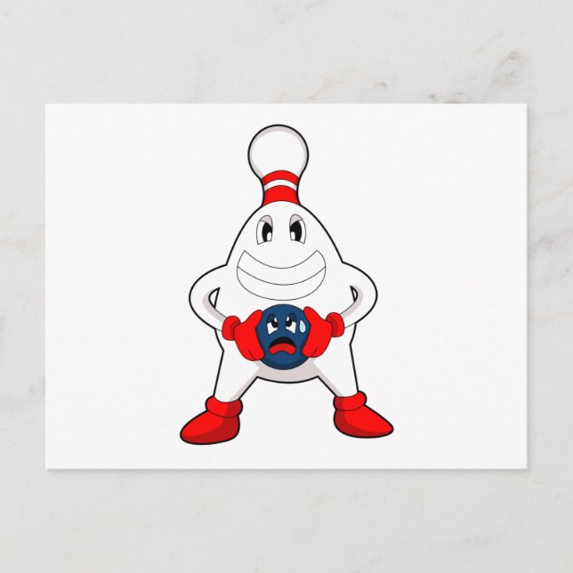 Bowling Bowling Button Bowling Postkarte (Vorderseite)