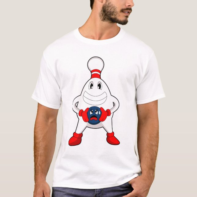 Bowling Bowling Button Bowling T-Shirt (Vorderseite)