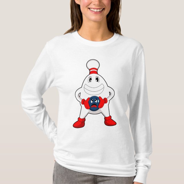 Bowling Bowling Button Bowling T-Shirt (Vorderseite)