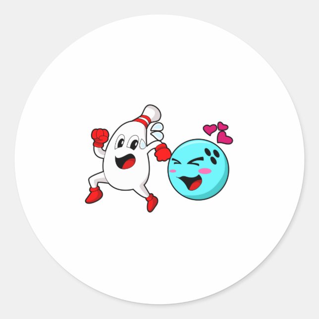 Bowling Bowling Runder Aufkleber (Vorderseite)