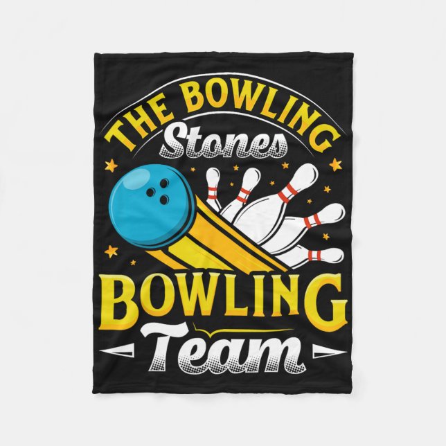 Bowling Bowling Stones Funny Bowlers Bowling L Fleecedecke (Vorderseite)