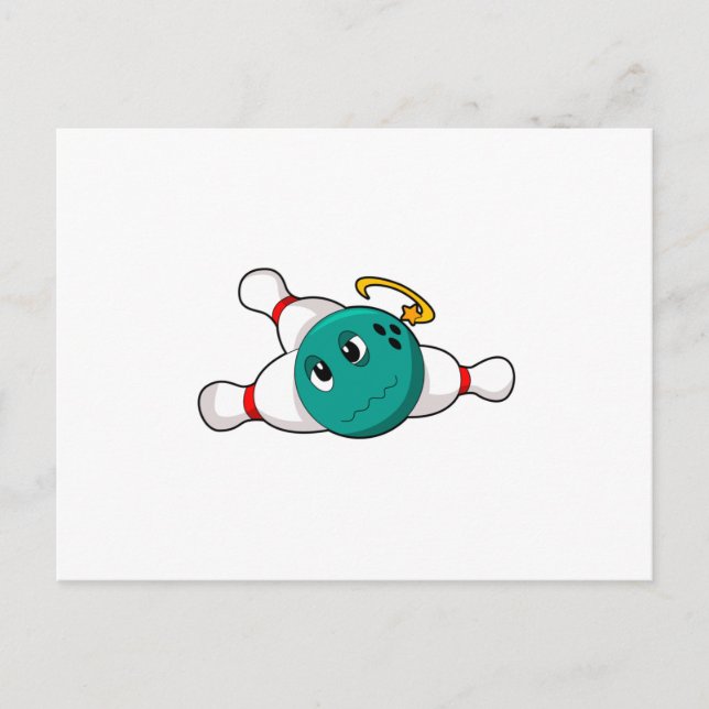 Bowling Bowlingkugel Bowlingnadel Postkarte (Vorderseite)