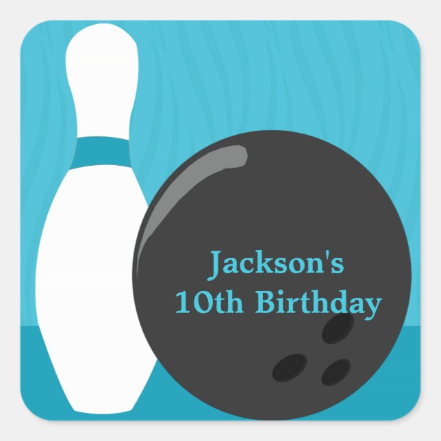 Bowling Boy Birthday Party Sticker (Vorderseite)