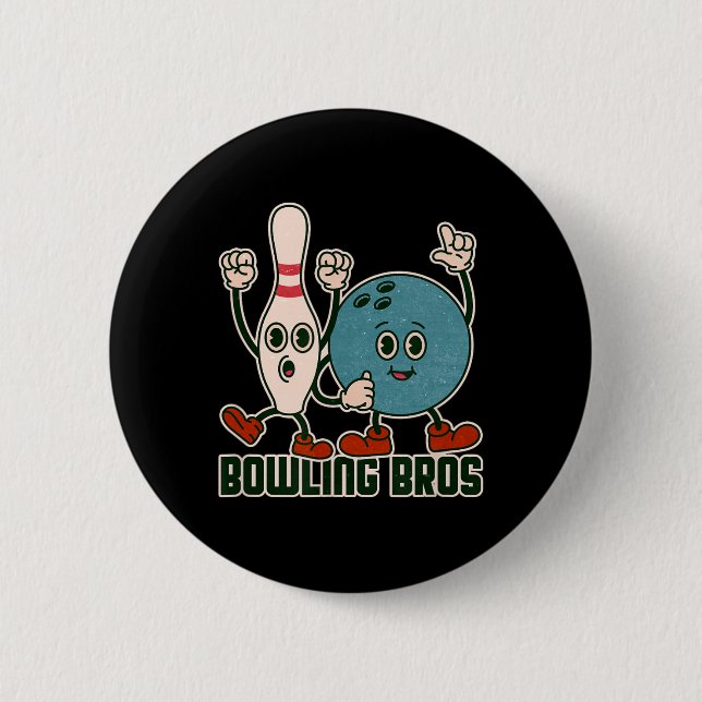 Bowling Bros Team League Bahn Byll Bowler - Bowli Button (Vorderseite)