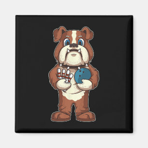 Bowling Bulldog Maskottchen Hunde Liebhaber Bowler Magnet