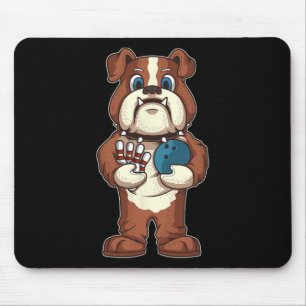 Bowling Bulldog Maskottchen Hunde Liebhaber Bowler Mousepad