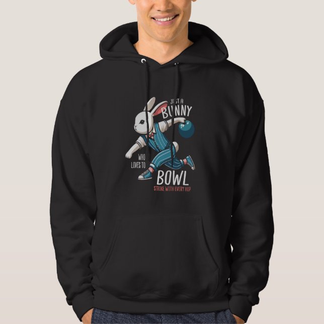 Bowling Bunny Rabbit Bowler Hoodie (Vorderseite)
