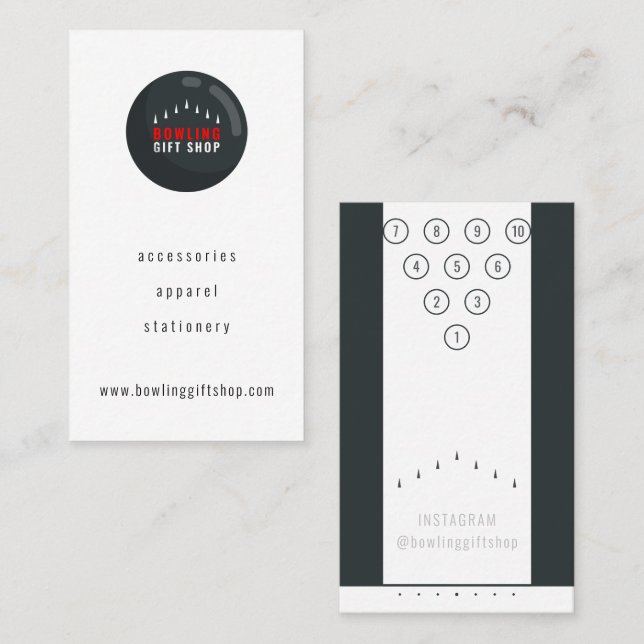 Bowling Business | Bowling Buttons Gutter Foul Lin Visitenkarte (Vorne/Hinten)