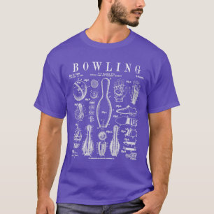 Bowling Button Ball Bowler Retro Vintage Patentsch T-Shirt