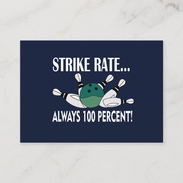 Bowling Button Ball Strike Coach Trainer Visitenkarte (Vorderseite)