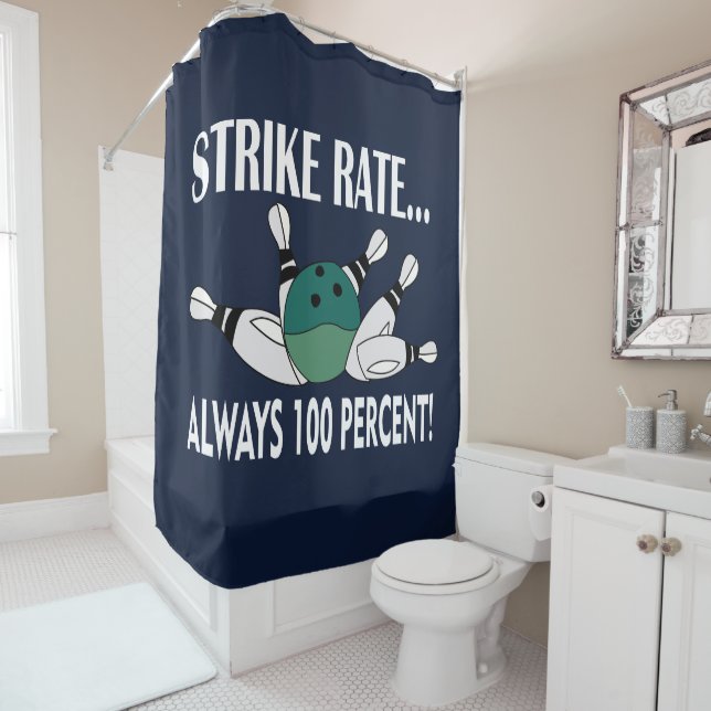 Bowling Button Ball Strike Team Duschvorhang (Beispiel)