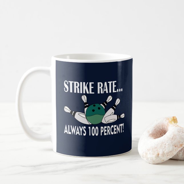 Bowling Button Ball Strike Team Kaffeetasse (Mit Donut)