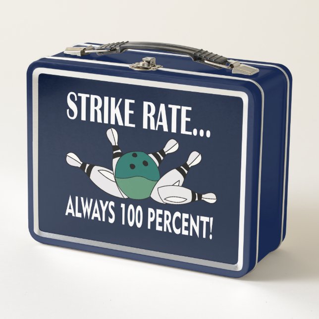 Bowling Button Ball Strike Team Metall Brotdose (Vorderseite)