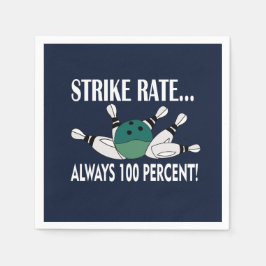 Bowling Button Ball Strike Team Party Serviette