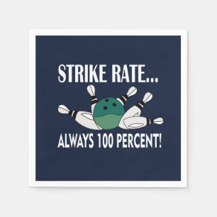 Bowling Button Ball Strike Team Party Serviette