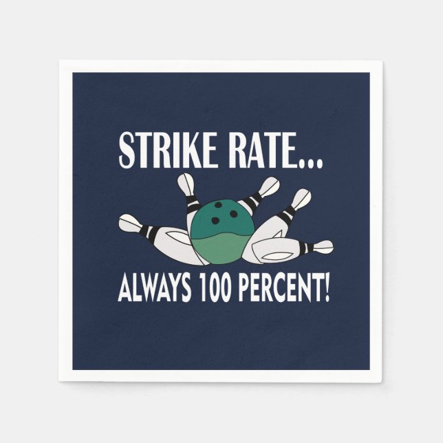 Bowling Button Ball Strike Team Party Serviette (Vorderseite)