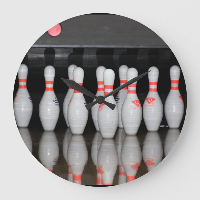 Bowling Button Clock Große Wanduhr (Vorderseite)