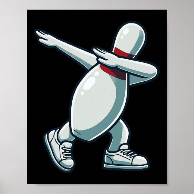Bowling Button Dabbing Funny Bowler Bowling Lover  Poster (Vorne)