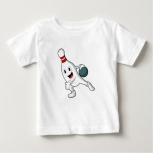 Bowling Button im Bowling mit Bowlingball Baby T-shirt