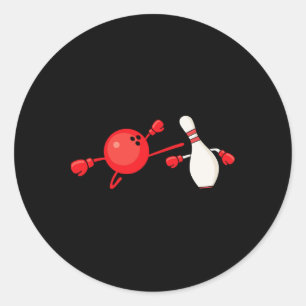 Bowling Button Karate Runder Aufkleber