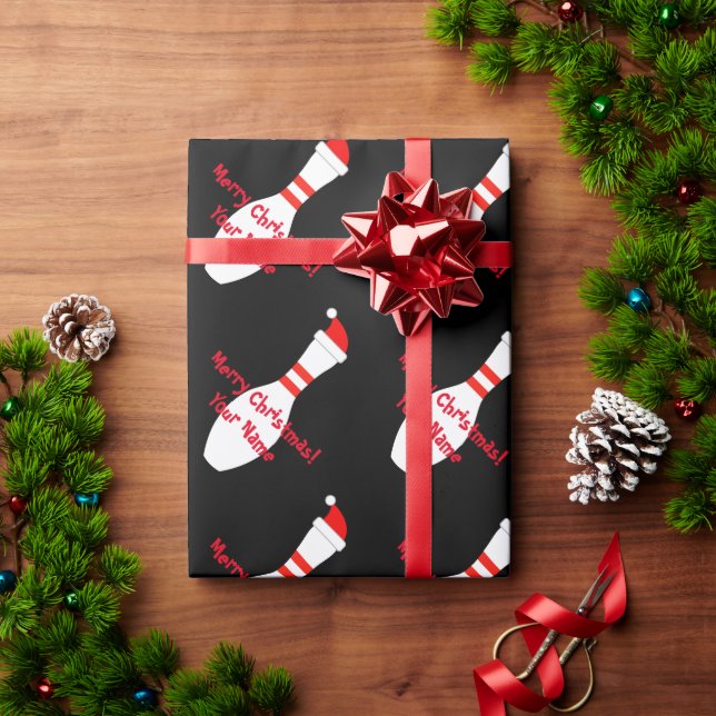 Bowling Button mit Weihnachtsmannmütze Weihnachten Geschenkpapier (Feiertagsgeschenk)