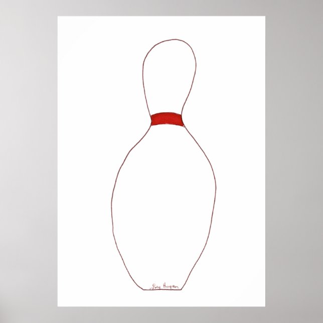 Bowling Button Posters & Prints Poster (Vorne)