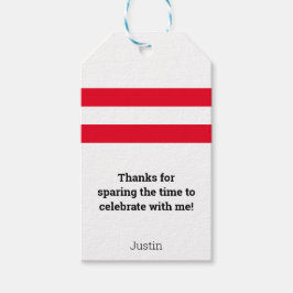 Bowling Button Rote Streifen mit benutzerdefiniert Geschenkanhänger