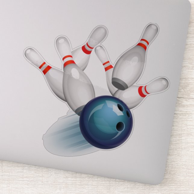 Bowling Button- und Kugelaufkleber Aufkleber (Detail)
