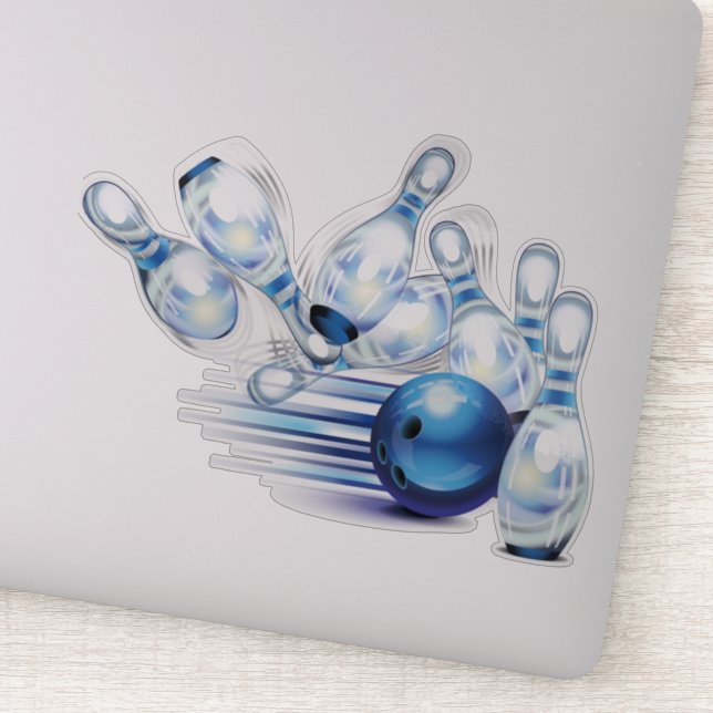 Bowling Button- und Kugelaufkleber Aufkleber (Detail)