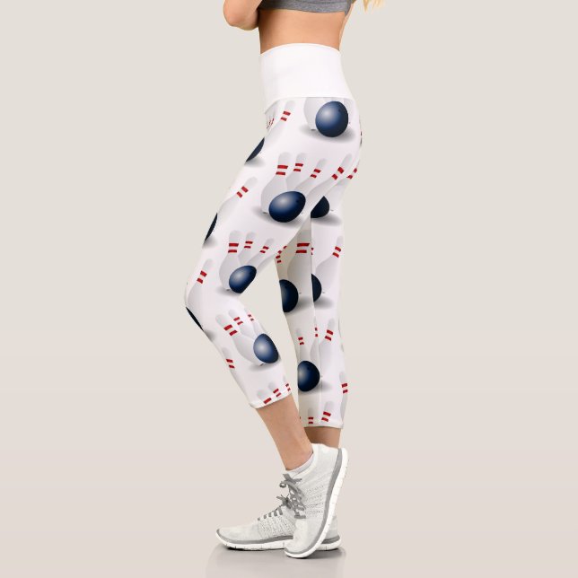 Bowling Button weiß Capri Leggings (Links)