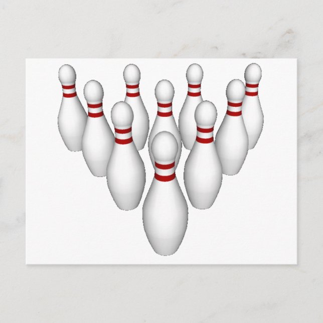 Bowling-Buttone: 3D-Modell: Postkarte (Vorderseite)