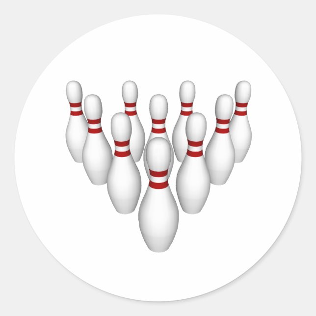Bowling-Buttone: 3D-Modell: Runder Aufkleber (Vorderseite)