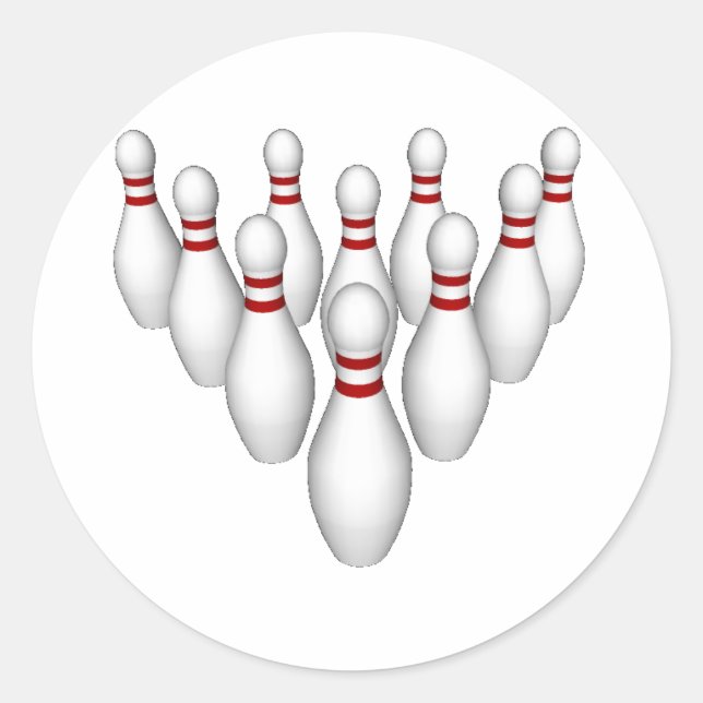 Bowling-Buttone: 3D-Modell: Runder Aufkleber (Vorderseite)