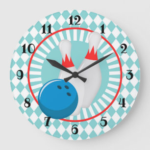 Bowling Buttone - Bowling Ball - Niedliche Sportar Große Wanduhr