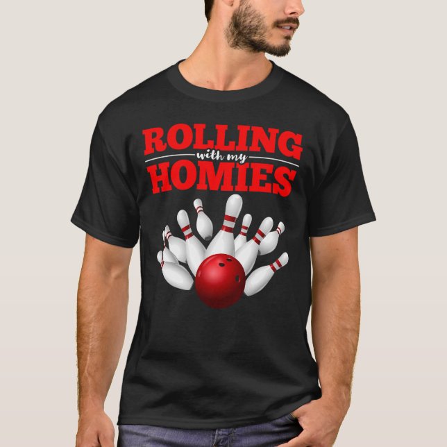 Bowling-Buttone-Bowling in meinen Heimatländern T-Shirt (Vorderseite)