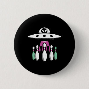 Bowling Buttone Entführung Alien Ufo - Funny Alien Button