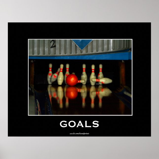 Bowling Buttone Motivierend Poster (Vorne)