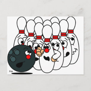 Bowling Buttone Postkarte