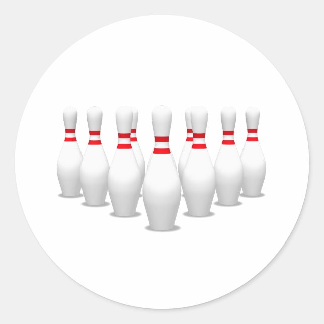 Bowling Buttone: Runder Aufkleber (Vorderseite)
