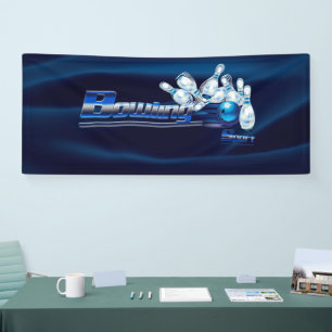 Bowling Buttone und Ball Banner