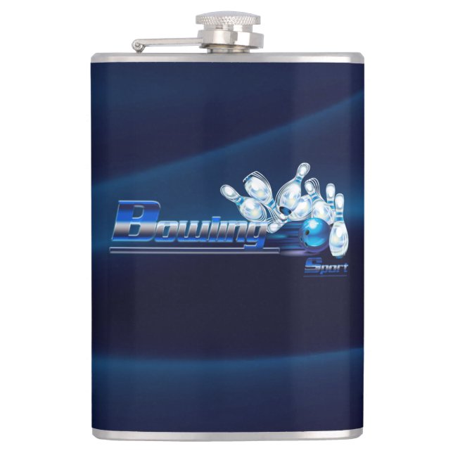 Bowling Buttone und Ball Flachmann (Vorderseite)