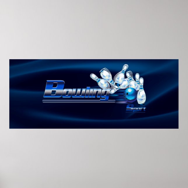 Bowling Buttone und Ball Poster (Vorne)