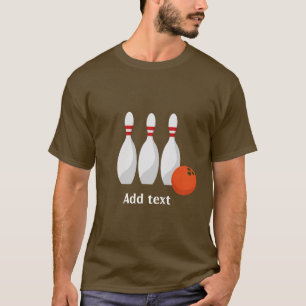 Bowling-Buttone und Kugelschreiber T-Shirt