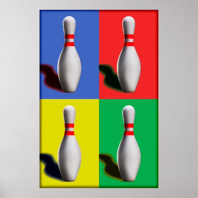 Bowling Buttone Wall Pop Art Design Poster (Vorne)