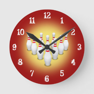 Bowling Buttone:Wall-Uhr Runde Wanduhr