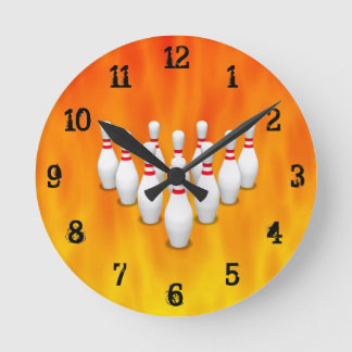 Bowling Buttone:Wall-Uhr Runde Wanduhr