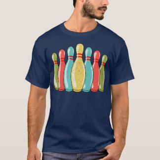 Bowling Buttons Bowling Player Bowler Retro Vintag T-Shirt