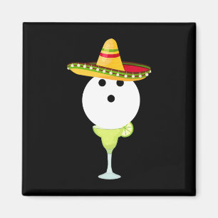 Bowling Byll mit Sombrero und Margarita Sport Chat Magnet