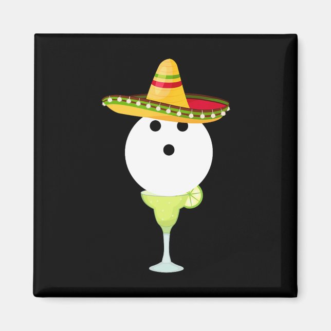 Bowling Byll mit Sombrero und Margarita Sport Chat Magnet