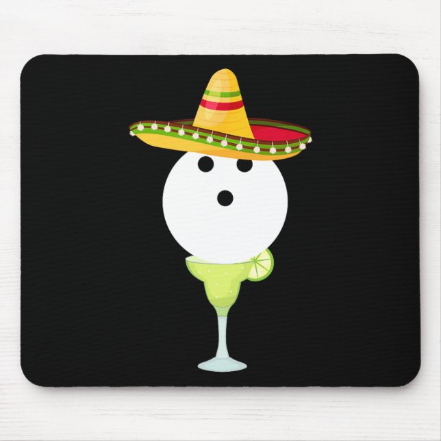 Bowling Byll mit Sombrero und Margarita Sport Chat Mousepad (Vorne)